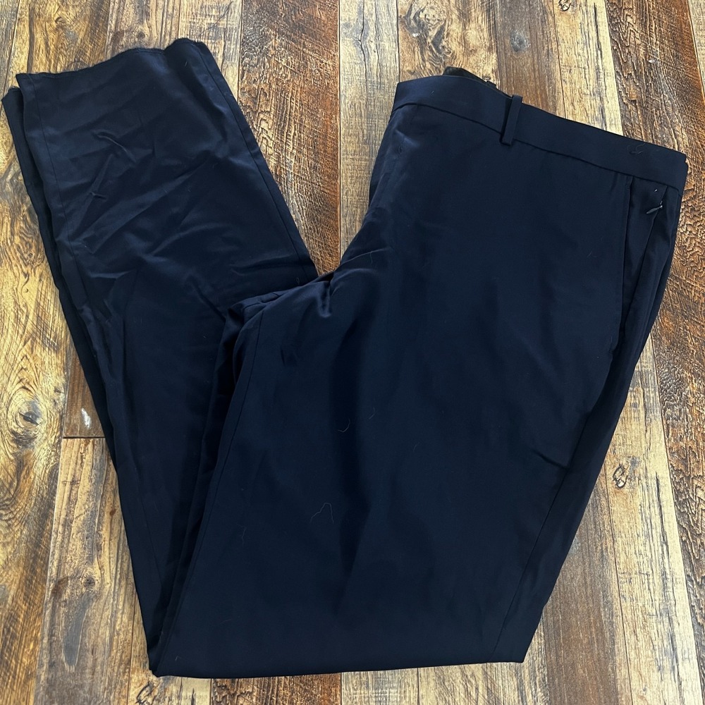 Nordstrom Mens Pants Tech Smart Trim Fit Black Wool Blend Office Career 46W - Picture 1 of 7